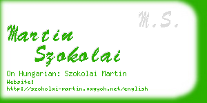 martin szokolai business card